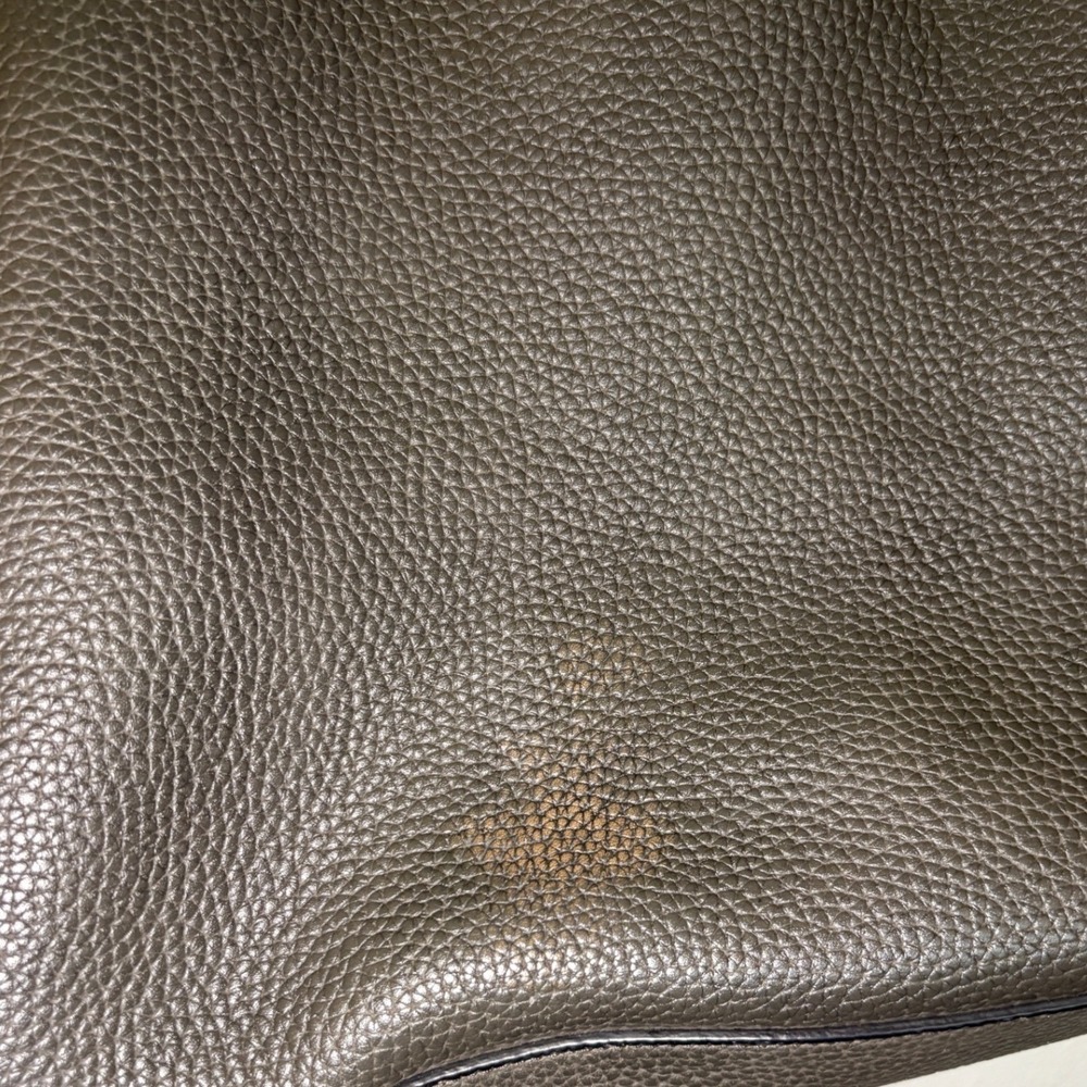 Coach Avenue Soft Tote Pebbled Leather Dark Olive Green/Gray Large Shoulder Bag - Picture 7 of 16